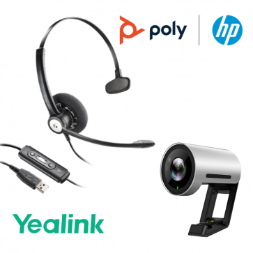 Yealink UVC30 desktop ultra HD 4K USB webcam & Poly headset bundle