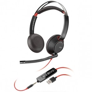 Poly Blackwire 5220 binaural wired USB-A headset with 3.5mm jack