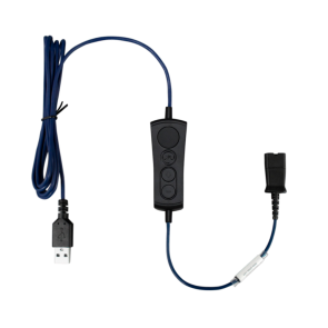 JPL Poly compatible QD to USB A or C bottom cable with integrated call control.