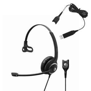 EPOS IMPACT SC 230 monaural wired QD headset with USB converter cable