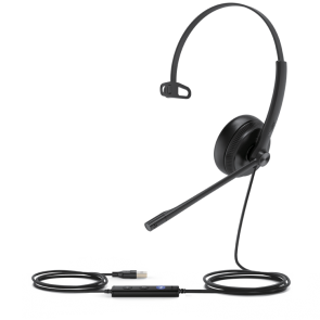 Yealink UH34 USB wired monaural headset  (leatherette ear cushions)