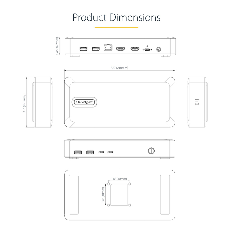 StarTech.com Dual-Monitor USB4 Docking Station, Dual 4K 120Hz or Single 8K 60Hz HDMI, 100W Laptop Charging, 2.5GbE, USB-C Multi- - Image 10