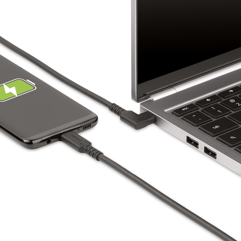 StarTech.com 6.6ft (2m) USB-C Cable, Right-Angled, USB 5Gbps, 100W (5A) Power Delivery, 4K 60Hz DP Alt Mode, Rugged USB C Cord - - Image 6