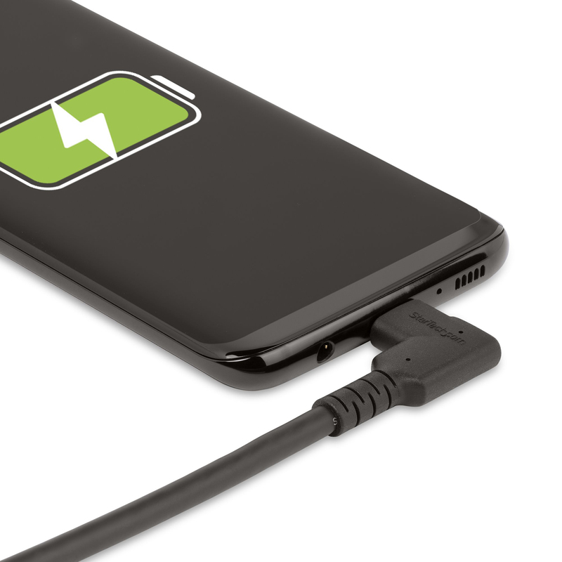 StarTech.com 6.6ft (2m) USB-C Cable, Right-Angled, USB 5Gbps, 100W (5A) Power Delivery, 4K 60Hz DP Alt Mode, Rugged USB C Cord - - Image 4