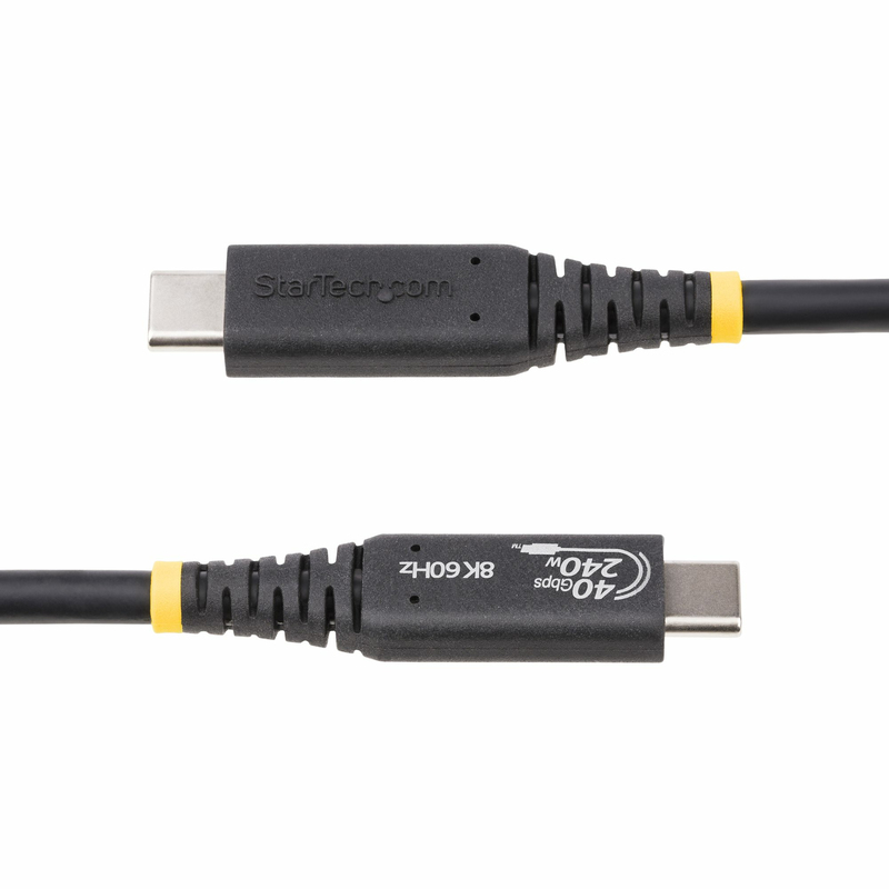 StarTech.com 50cm (1.6ft) USB4 Cable, USB-IF Certified USB-C Cable, 40Gbps, 240W Power Delivery PD 3.1 EPR, 8K 60Hz, USB Type-C - Image 4